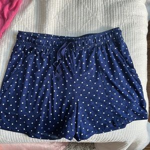 Navy polka dot pajama/sweatshorts